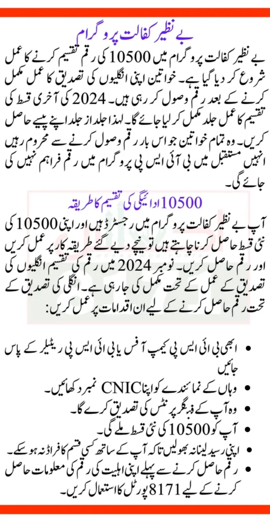 Method Of Distribution Of 10500 Payment 
