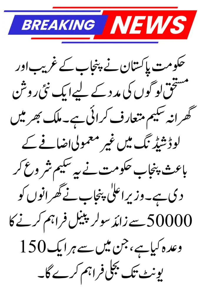 Conditions to Be Eligible for Roshan Gharana Scheme New Update