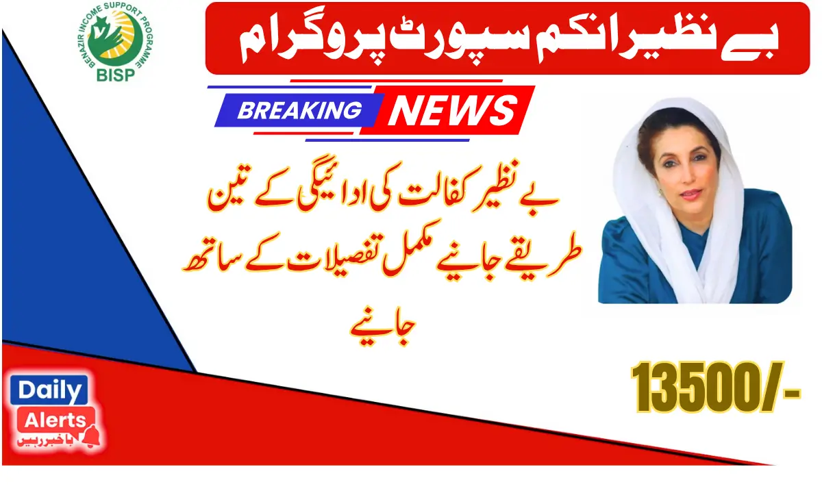 Distribution Details For Benazir Kafaalat 13500 Cash 3 Different Method