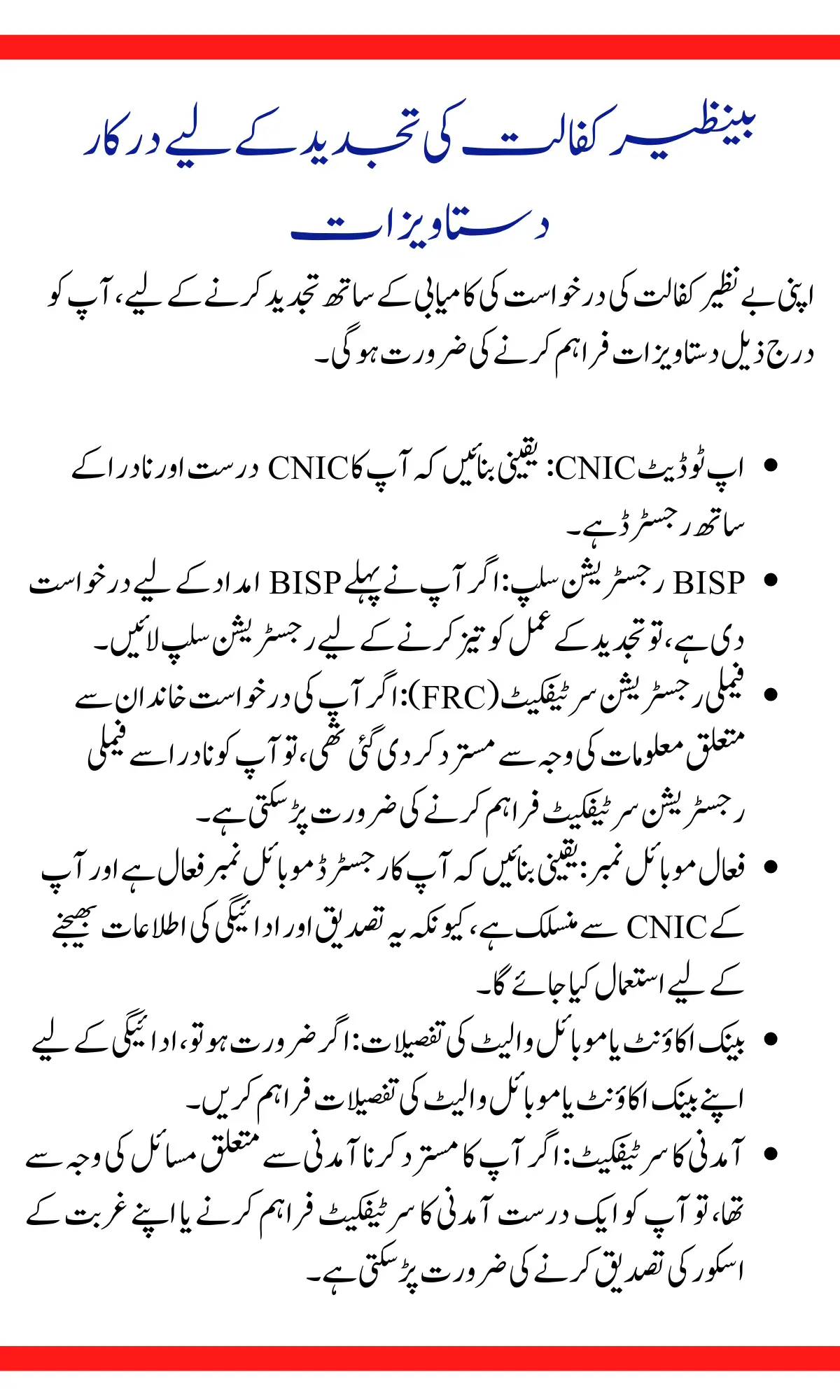 How to Renew Your Benazir Kafaalat Application After Rejection