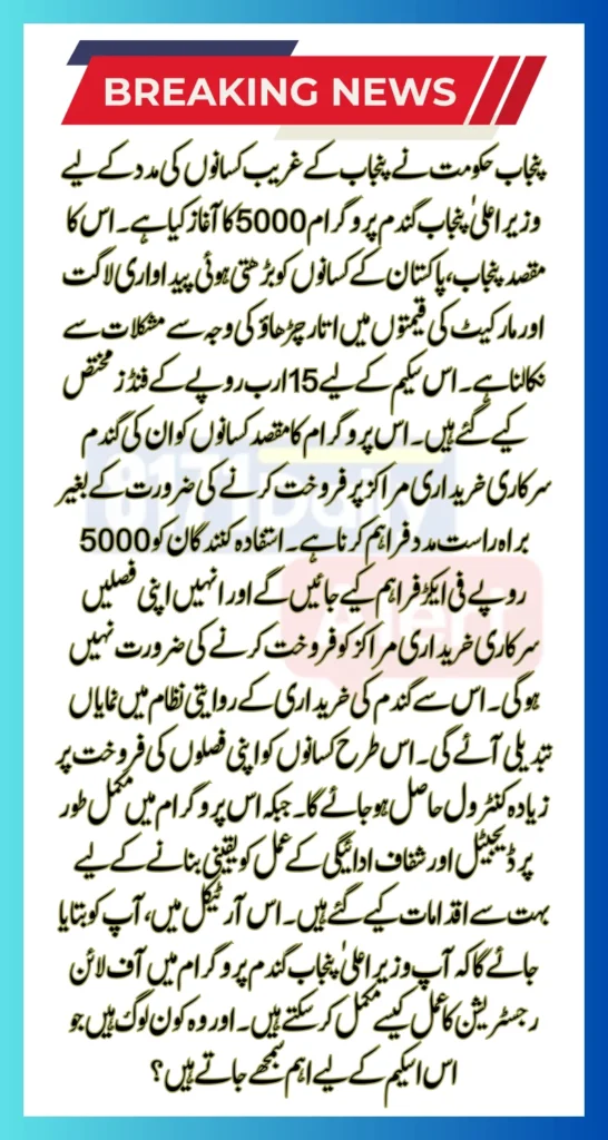 CM Punjab Wheat Program