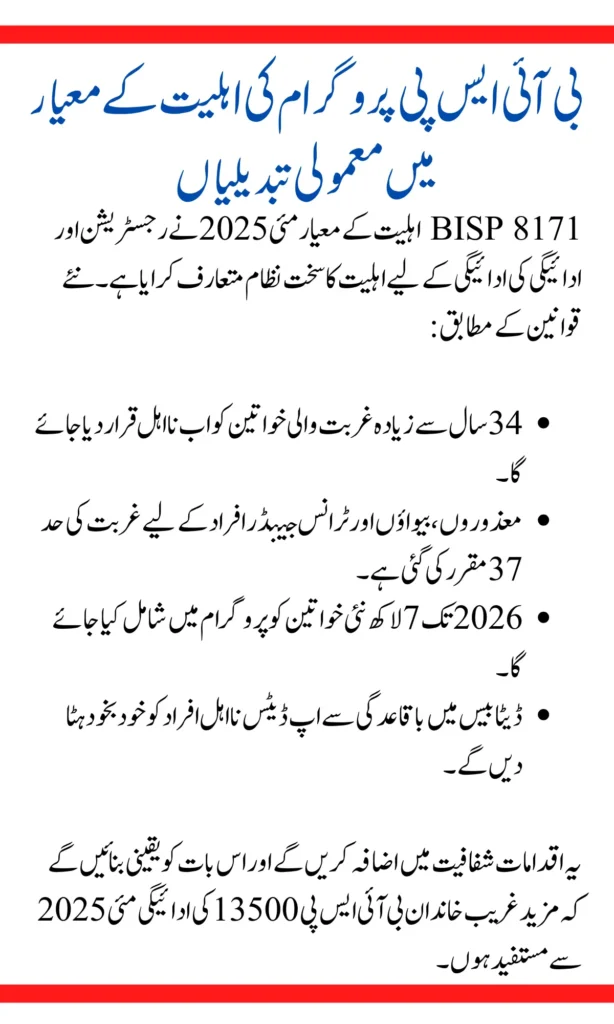 What’s New 8171 Eligibility Criteria May 2025