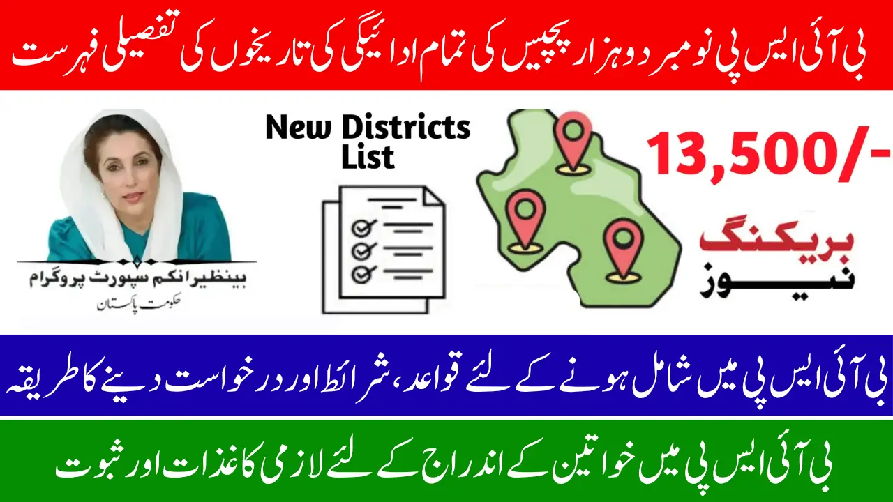 BISP Payment Schedule for November 2025 – Full List of Dates