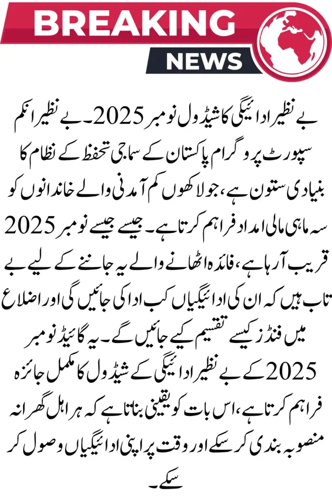 BISP Payment Schedule for November 2025 – Full List of Dates