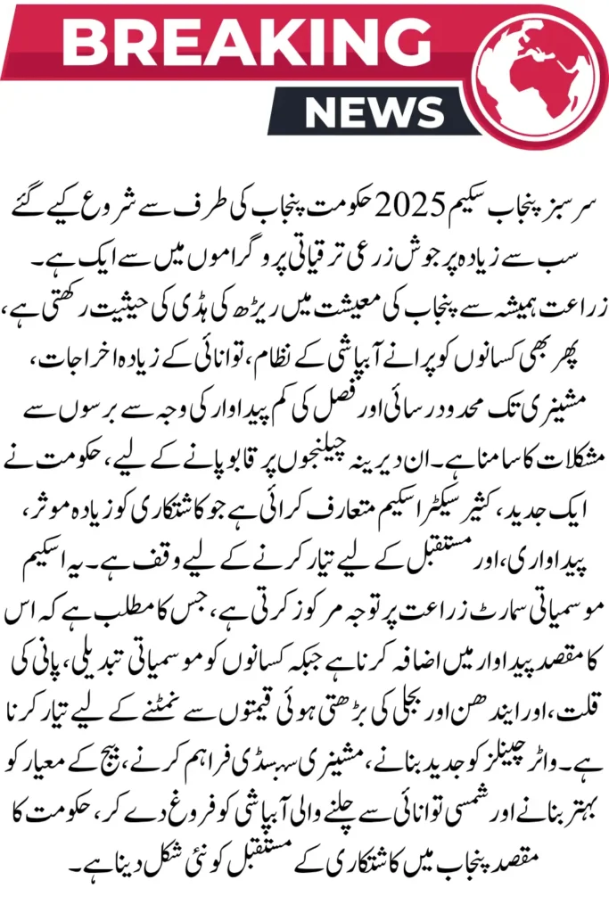 Sarsabz Punjab Scheme 2025: New Registration, Eligibility & Complete Benefits