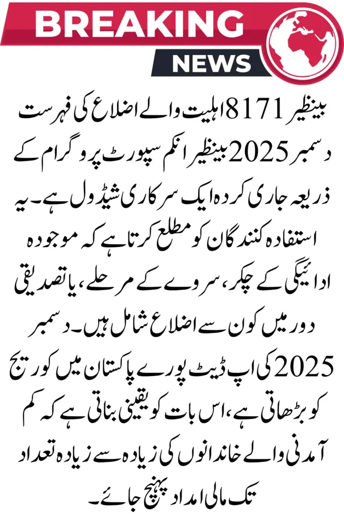 BISP 8171 Eligibility Districts List December 2025 – Which Areas Are Covered