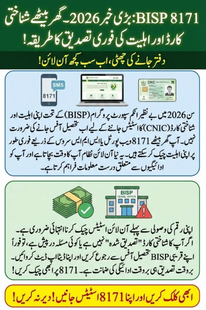 BISP Tehsil Office 8171 Check Online – How to Verify CNIC & Status in 2026