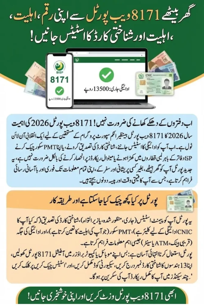 8171 Web Portal 2026 – How to Check BISP Eligibility, Payments, CNIC and More