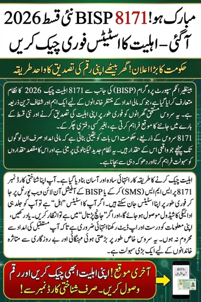 BISP 8171 Eligibility Check 2026 – How to Verify Your Status Easily