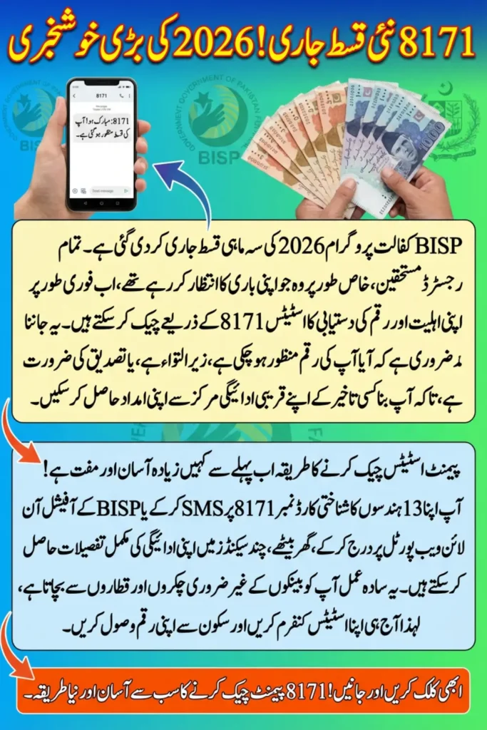 BISP 8171 Payment Status Check 2026 – How to Confirm Your Payment Easily