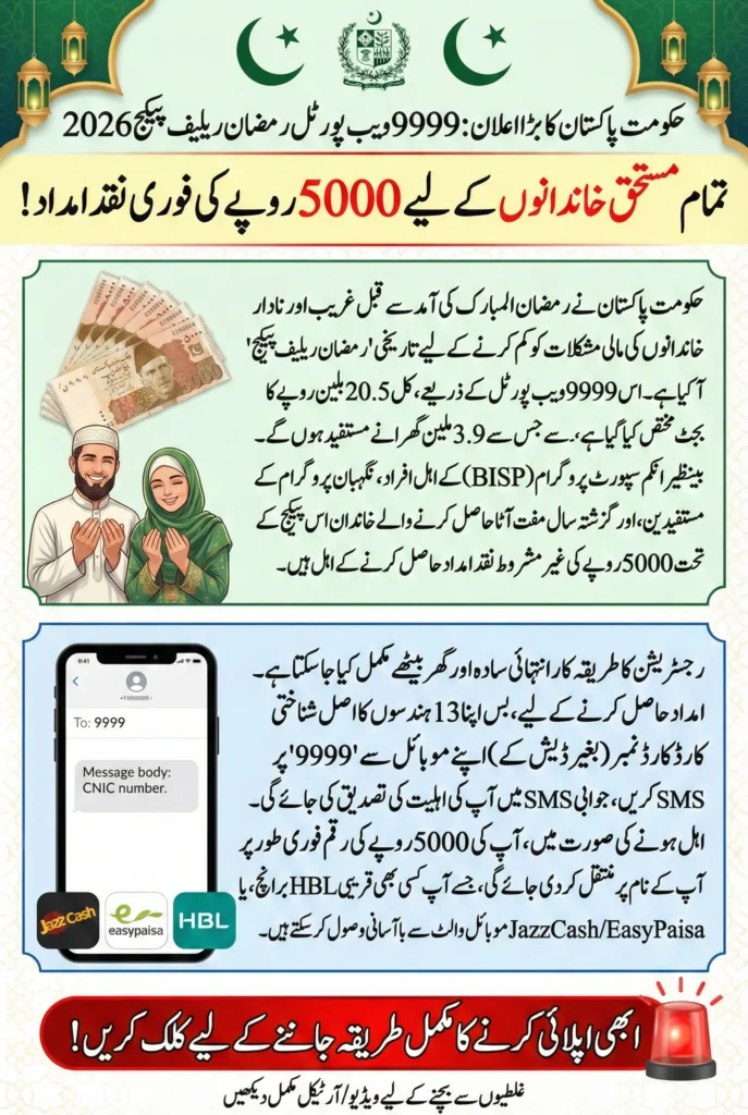 9999 Web Portal Registration Form For Ramazan Relief Package 2026