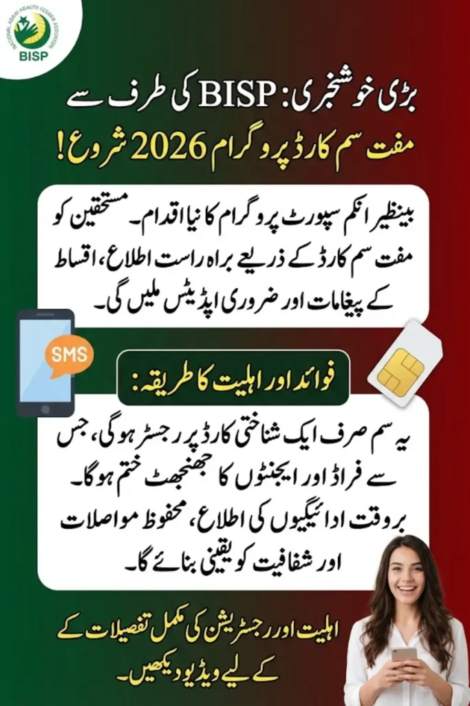 BISP Free SIM Card Program 2026 – Eligibility and Registration Guide