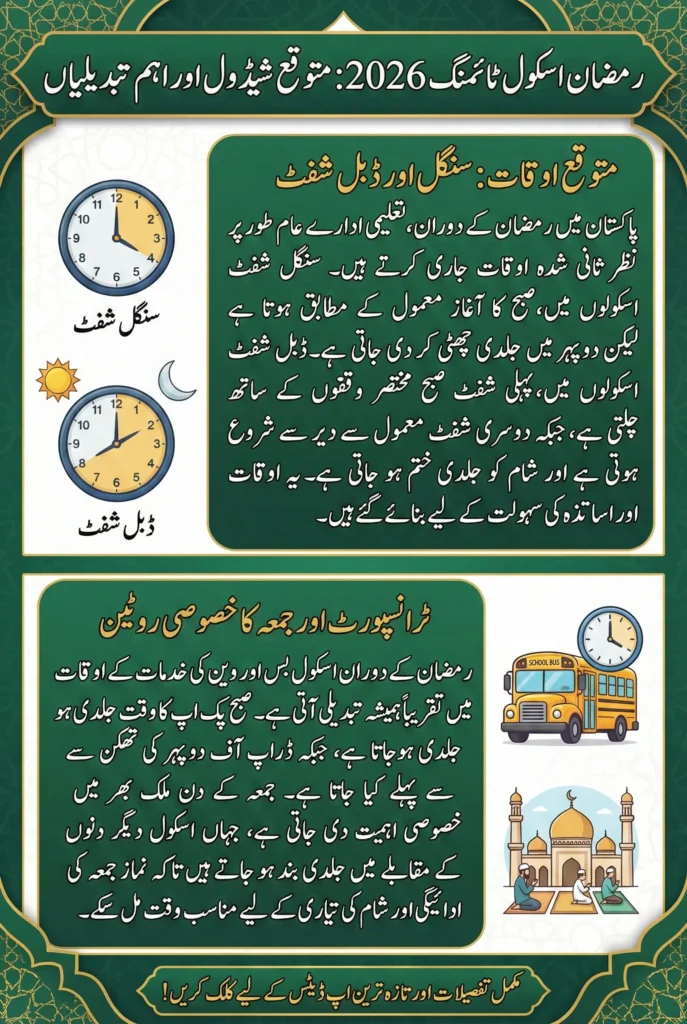 Ramadan School Timings 2026 – Pakistan and Global Adjustments