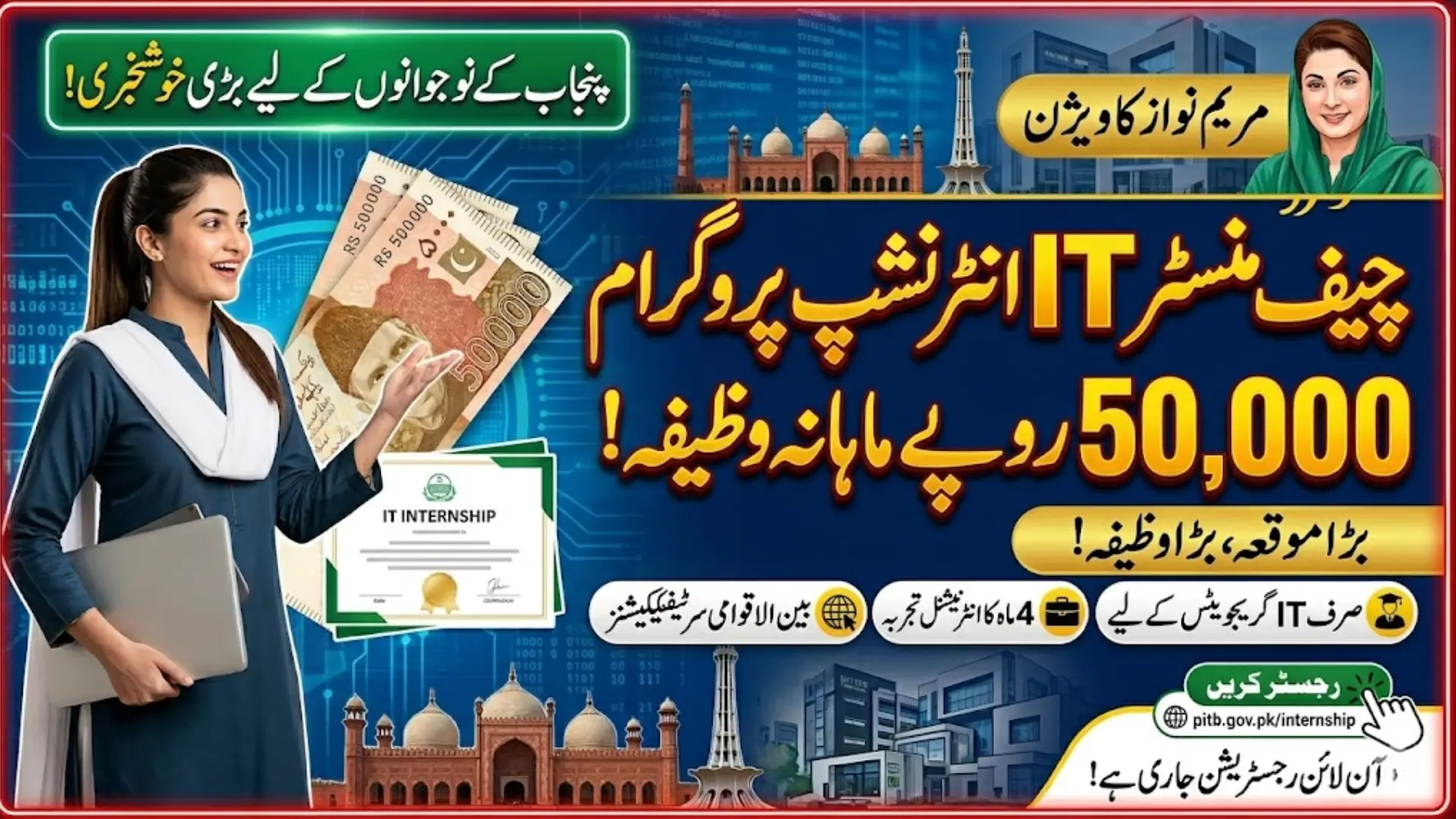 Chief Minister IT Internship Program – Rs 50,000 Stipend for IT Graduates in Punjab