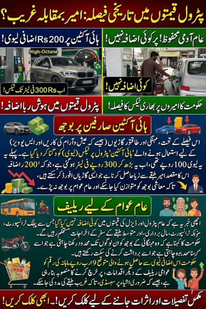 Fuel Prices Pakistan: Government Raises High-Octane Levy by Rs200 to Shift Burden to Wealthy