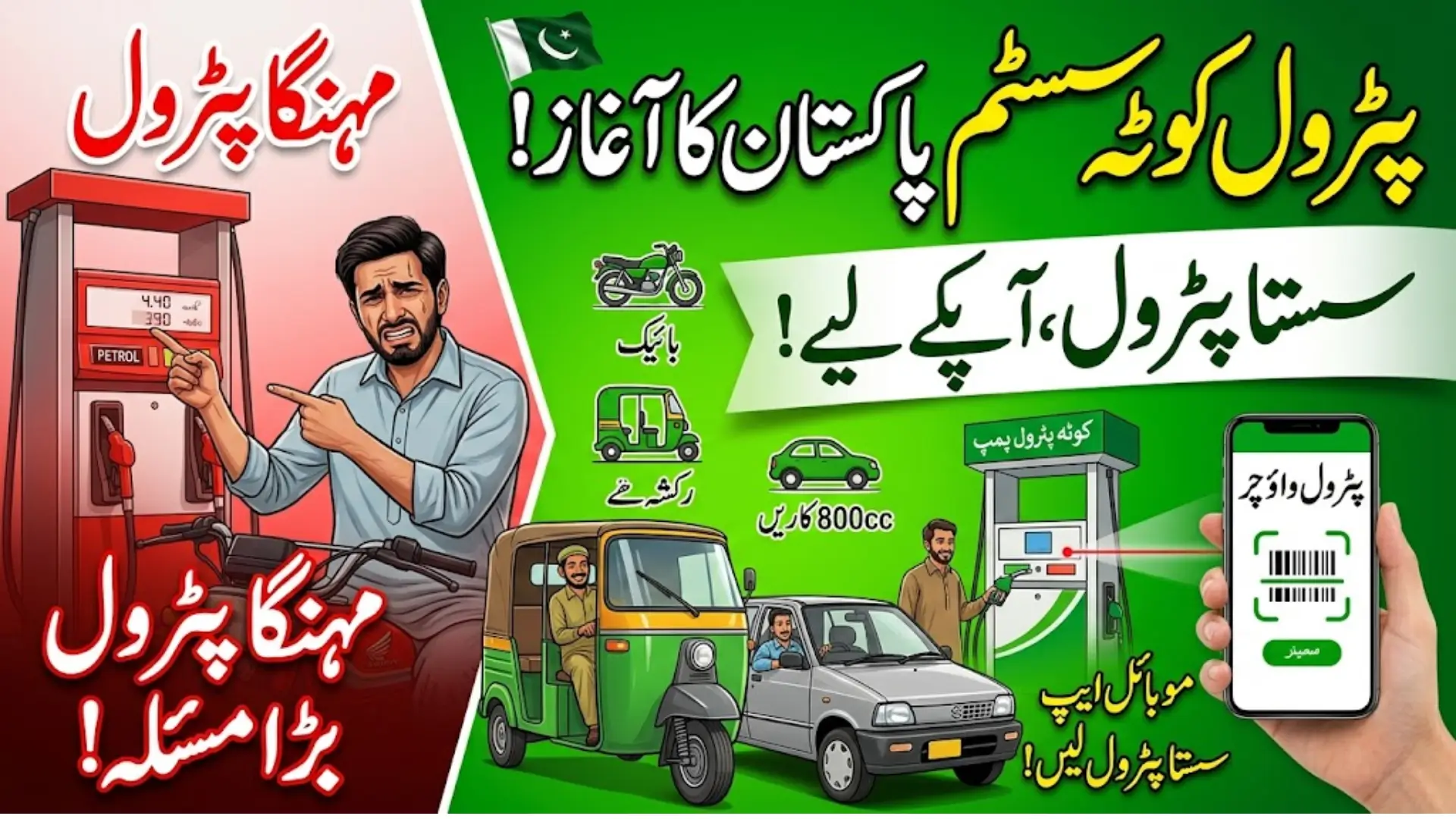 Fuel Quota System Pakistan: Subsidized Petrol for Bikes, Rickshaws and 800cc Cars via Mobile App