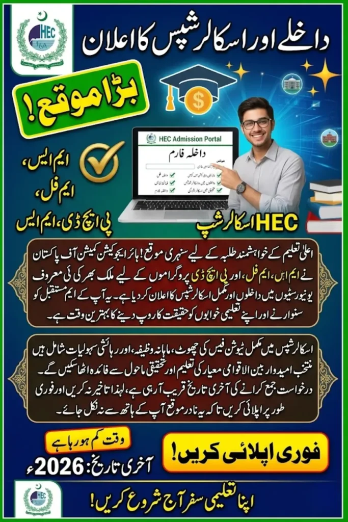 HEC HAT Test Registration 2026 Open for MS, MPhil, PhD Admissions and Scholarships