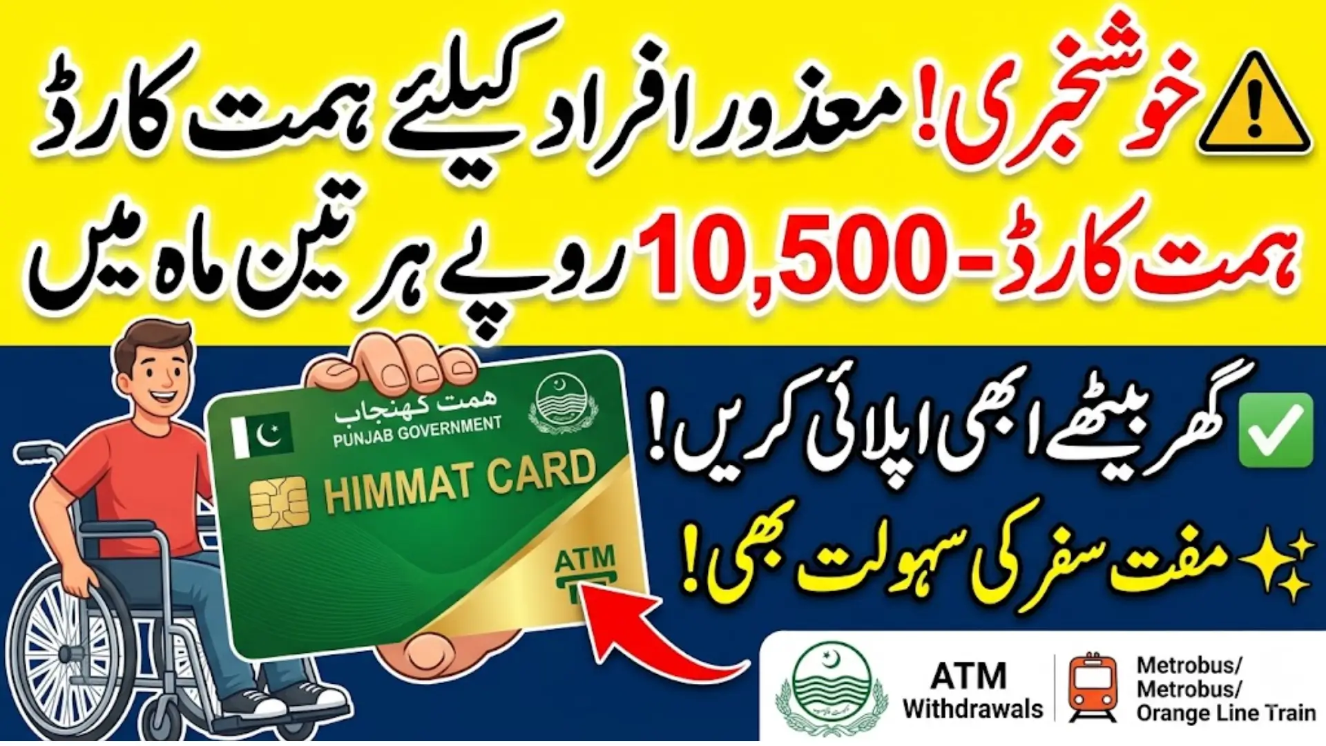 Himmat Card 2026 – How Disabled People in Punjab Can Get Rs 10,500 Quarterly